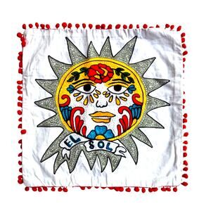 Sun Mexican Art Textile Pillow Cover 18x18